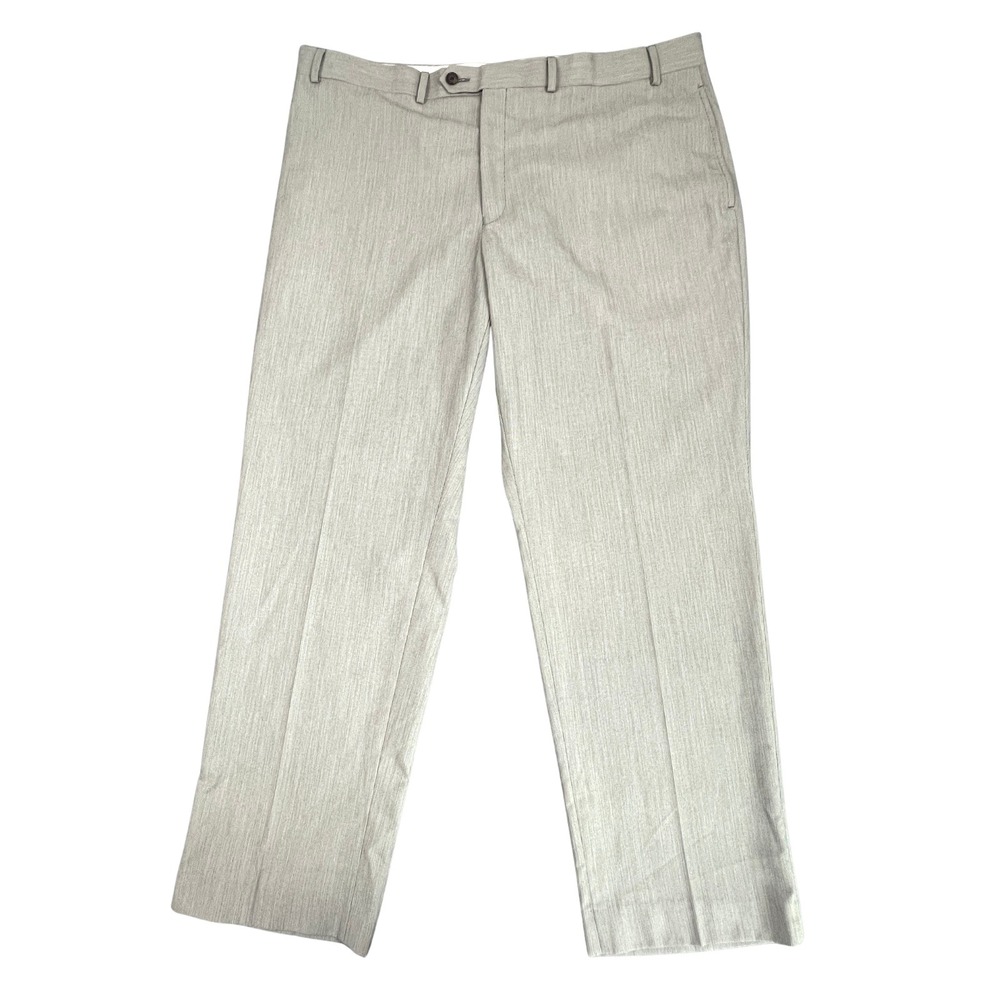 Ralph Lauren Mens Dress Pants Trousers 40x30 Gray Micro Stripe Flat Front Office